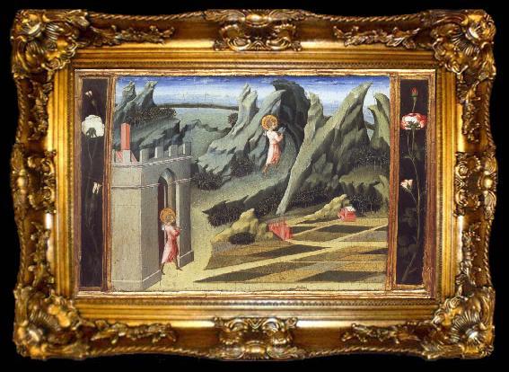 framed  Giovanni di Paolo Saint John the Baptist Retiring to the Desert, ta009-2